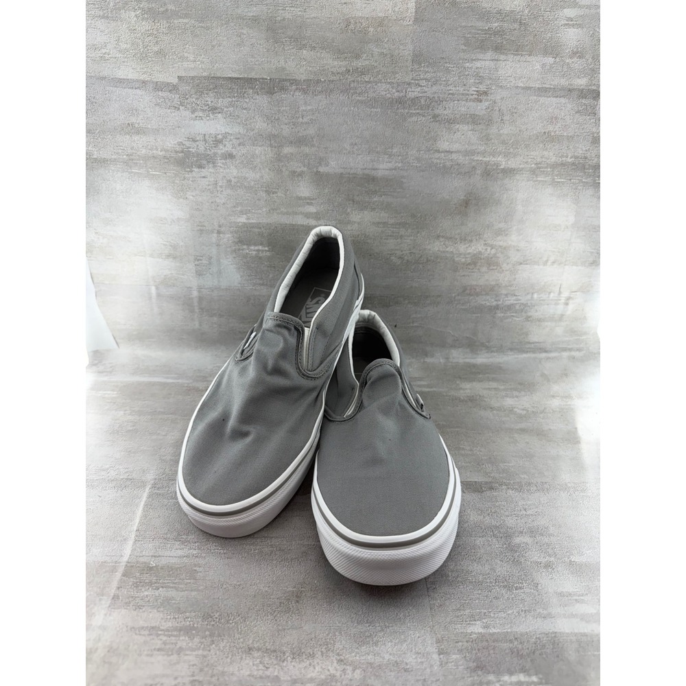 Vans Classic Slip On Gray Canvas Sneakers Womens 10 Mens 8.5 VN000EYEBKA